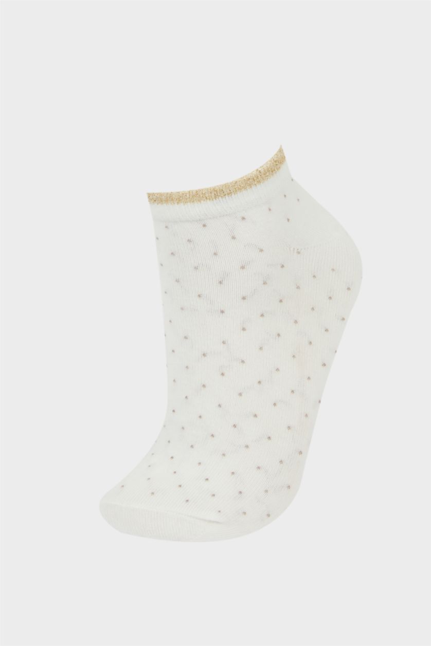 Kadın Karma Kadın Parıltılı 5'li Pamuklu Patik Çorap