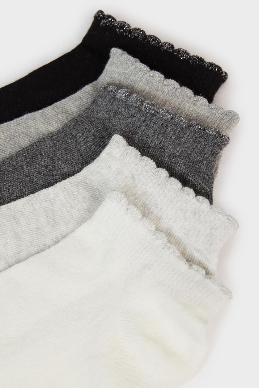 حريمي MIXED شرابات قصيرة حريمي قطن بيزك - 5 قطع