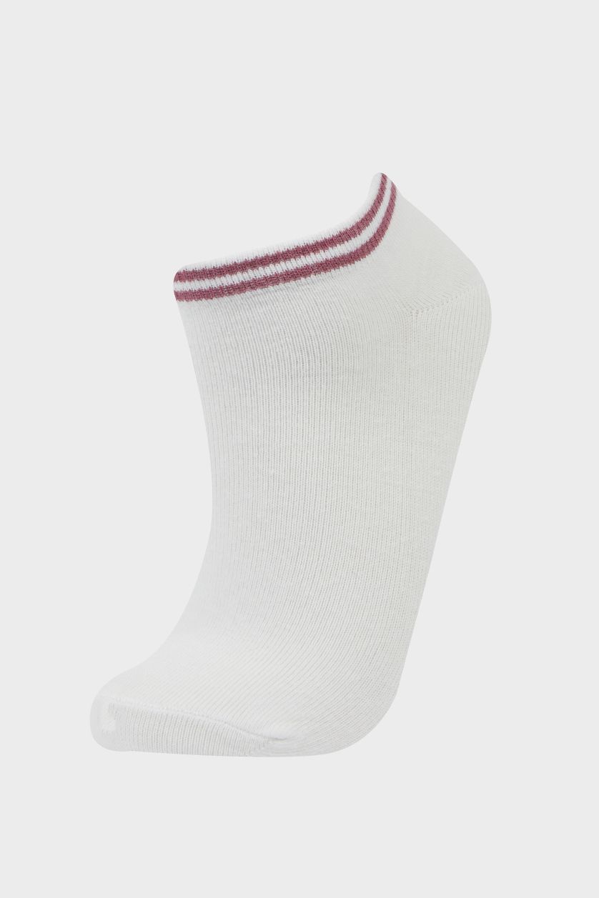 Kadın Beyaz Kadın 5'li Pamuklu Patik Çorap