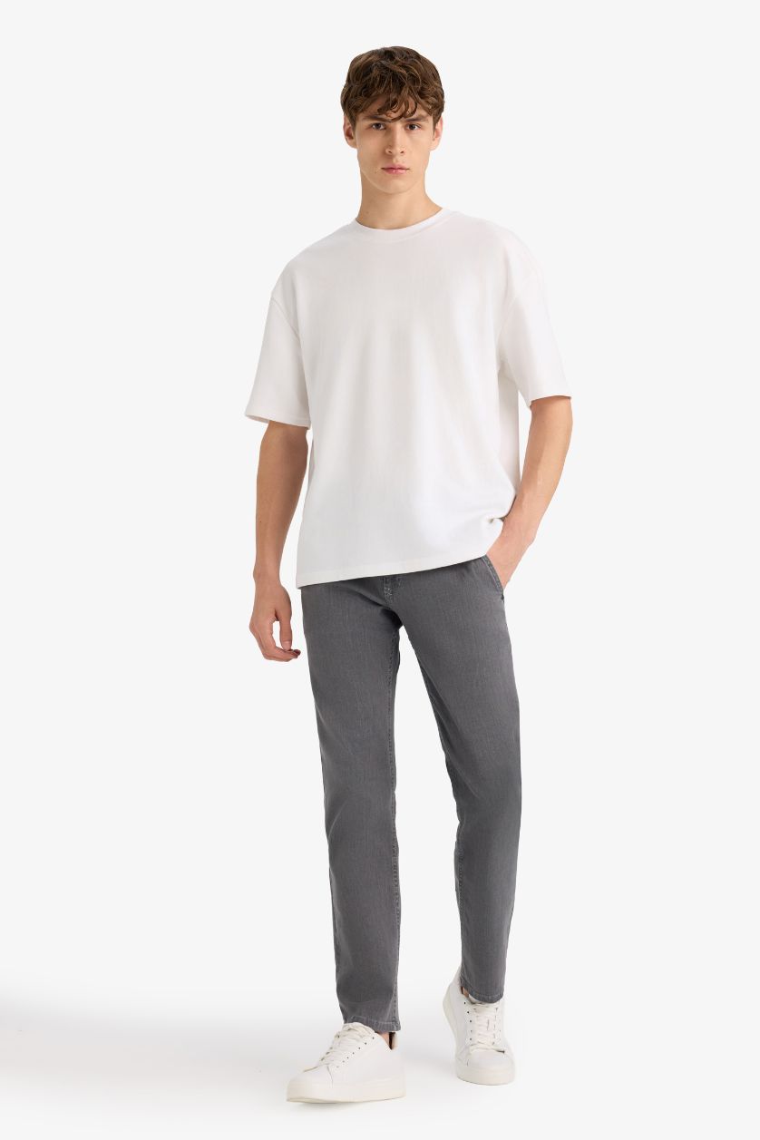 Erkek Gri Sergio Regular Fit Normal Bel Boru Paça Jean Pantolon