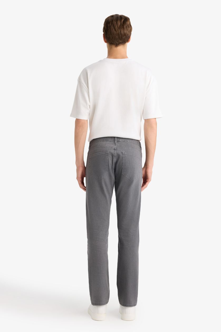 Erkek Gri Sergio Regular Fit Normal Bel Boru Paça Jean Pantolon