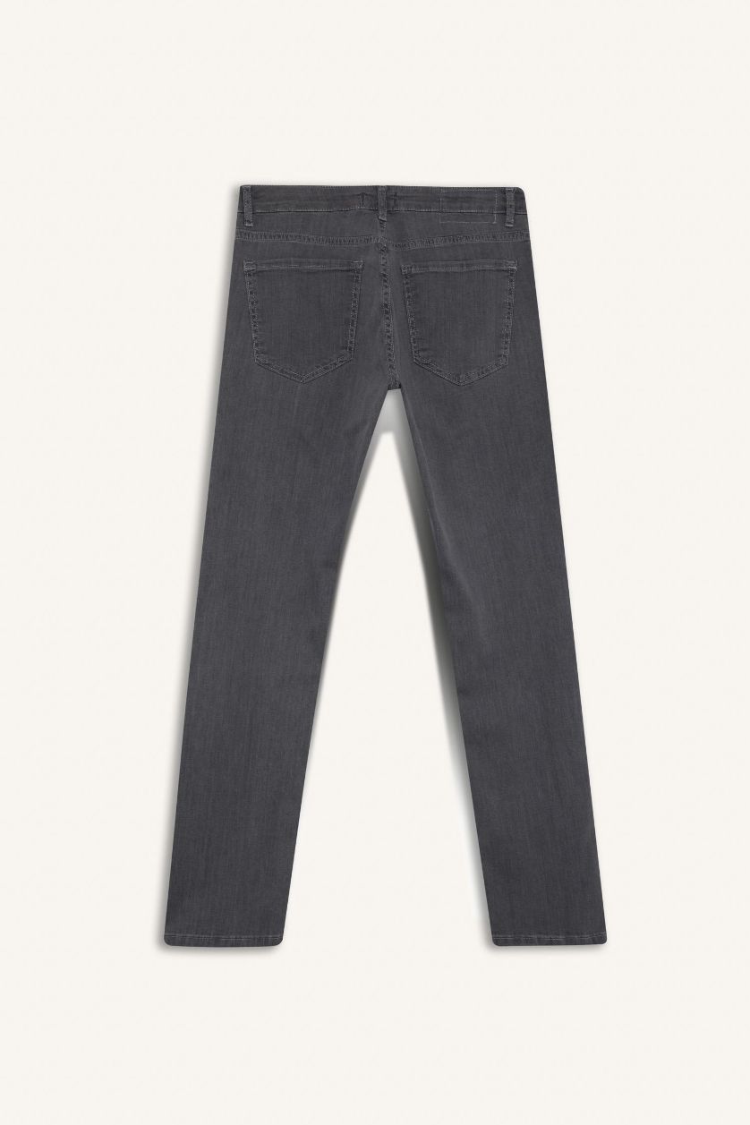 Erkek Gri Sergio Regular Fit Normal Bel Boru Paça Jean Pantolon