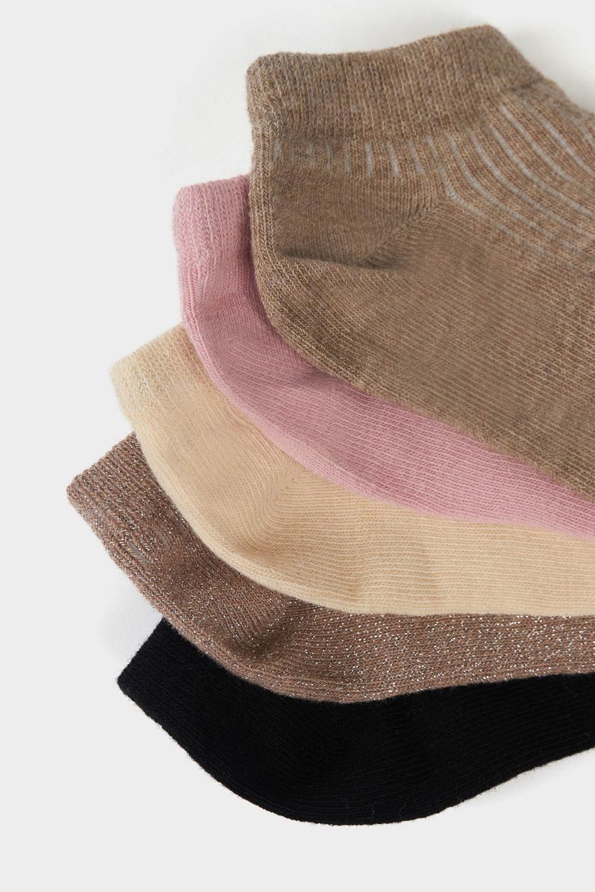 Kadın Koyu Pembe Kadın 5'li Pamuklu Patik Çorap