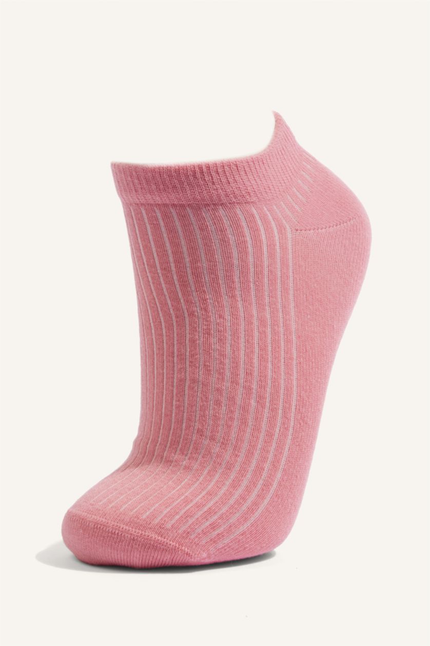 Kadın Açık Pembe Pamuklu 5'Li Patik Çorap