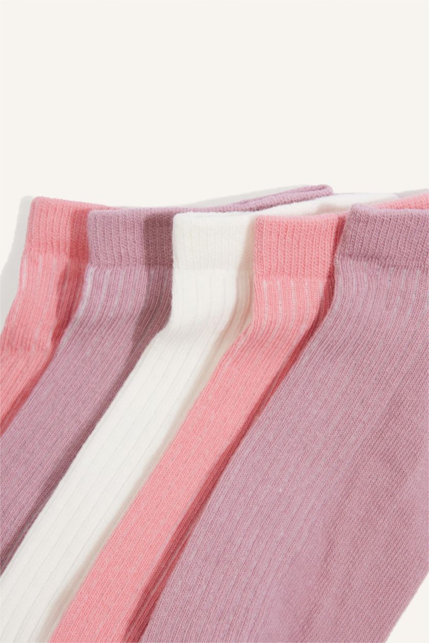 Kadın Açık Pembe Pamuklu 5'Li Patik Çorap