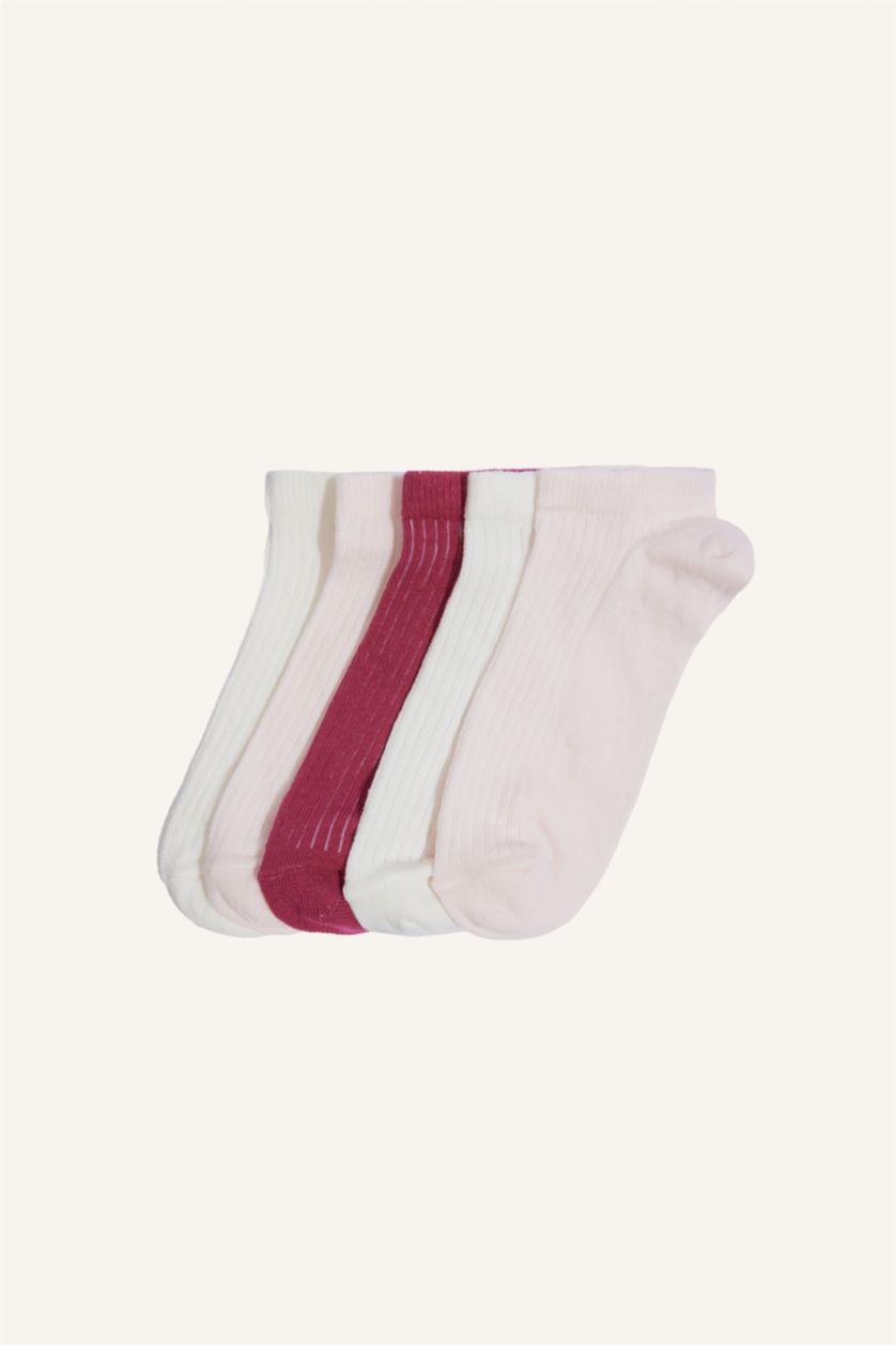 WOMAN Purple 5 Piece Cotton Short Socks