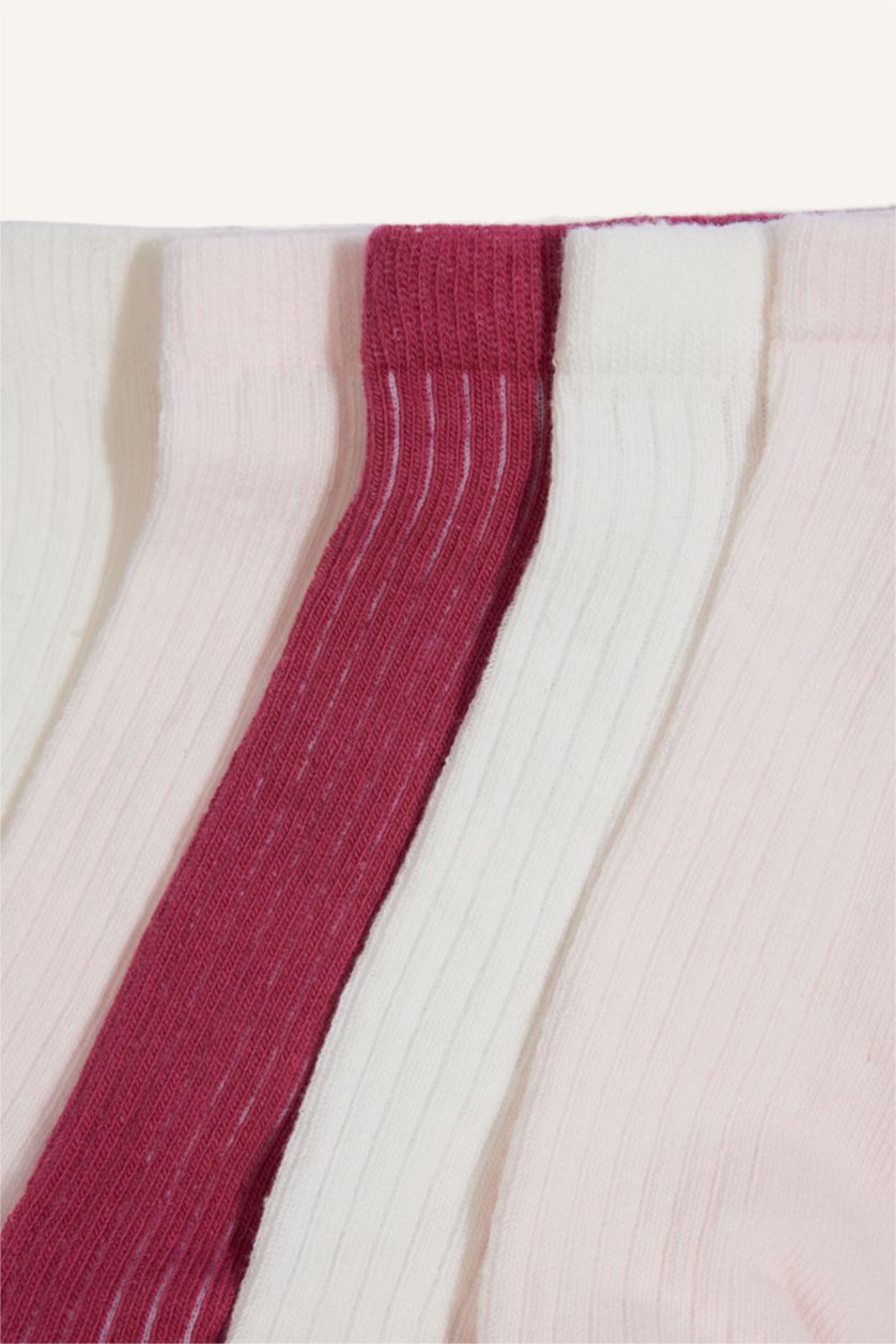 WOMAN Purple 5 Piece Cotton Short Socks