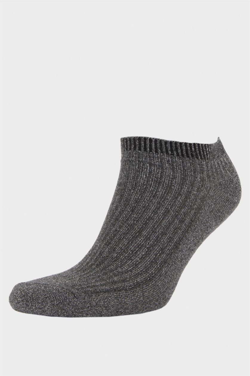 Kadın Koyu Mavi Kadın Rahat Lastikli 7'li Pamuklu Patik Çorap