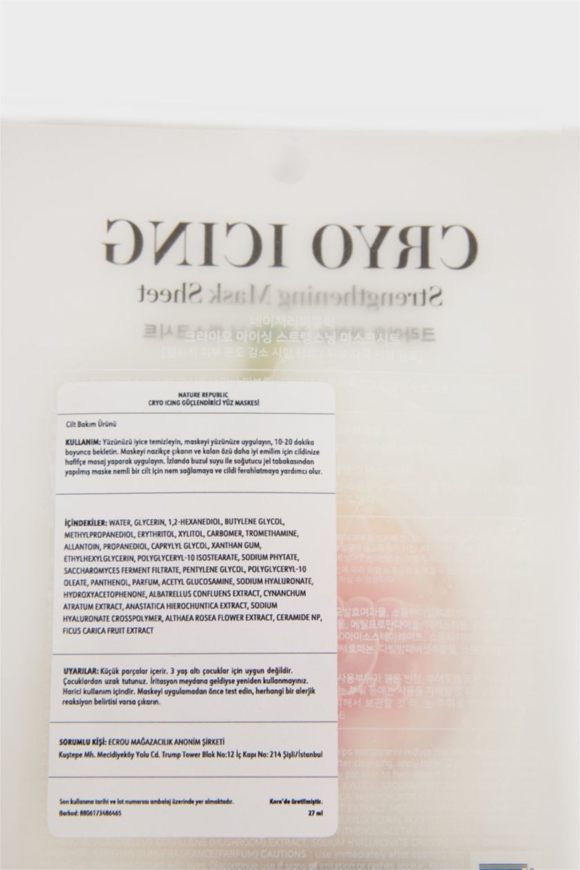 Kadın Yeşil Nature Republic Cryo Icing Power Boosting Face Mask 27ml – Güçlendirici & Canlandırıcı Yüz Maskesi