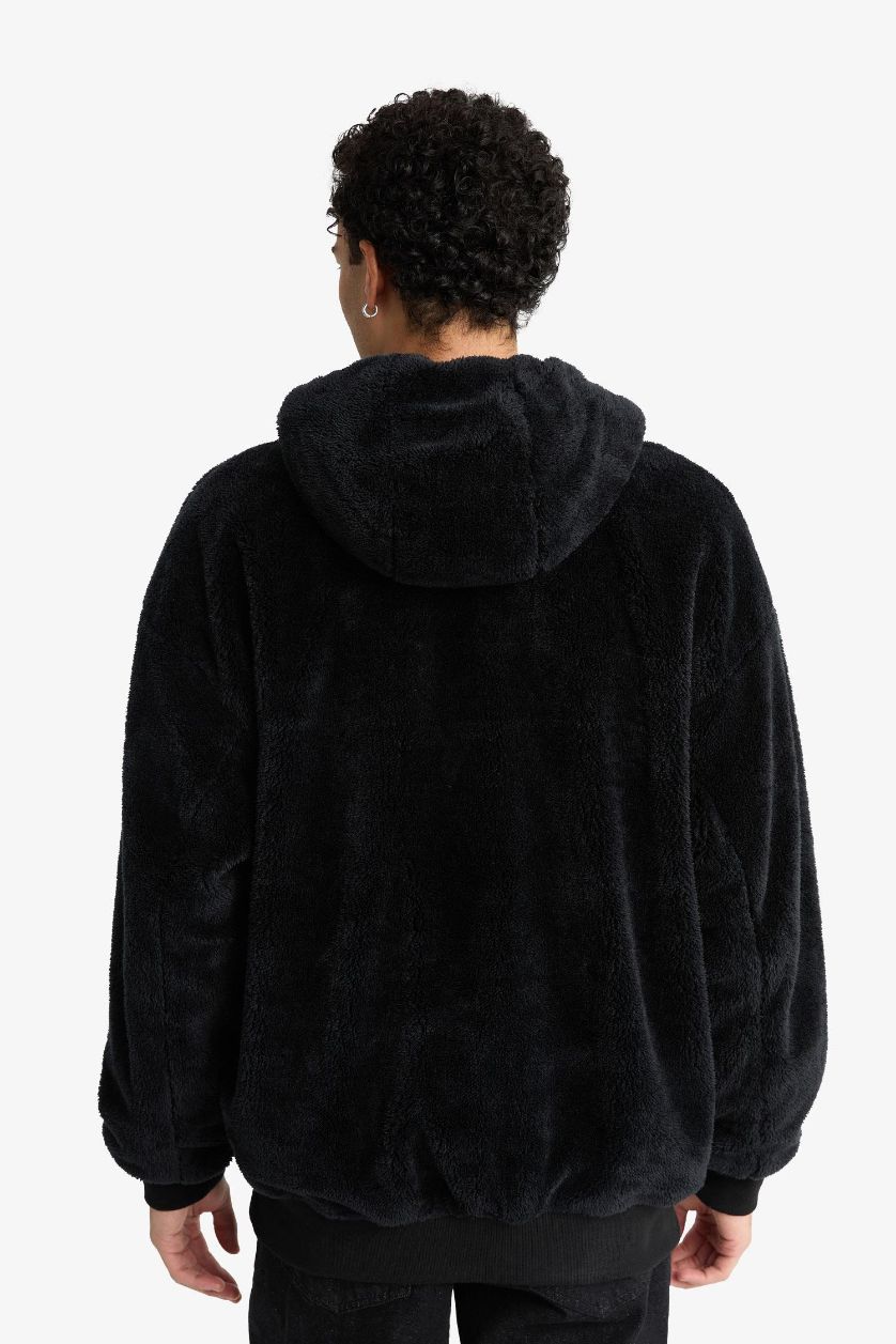 رجال أسود قمصلة نفخ اوفر سايز مقاوم للماء بتفاصيل تريكو