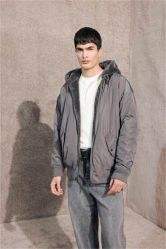 Man Dark Grey Oversize Fit Puffer Jacket