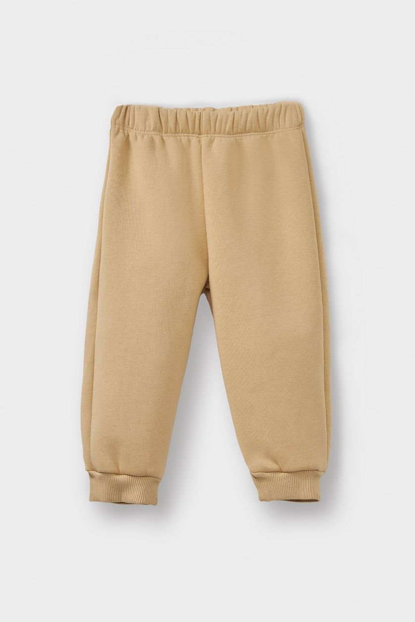 طفلة صغيرة بيج طقم اولادي تيشيرت سويت بانتس وكارديجان قصة عادية - 3 قطع