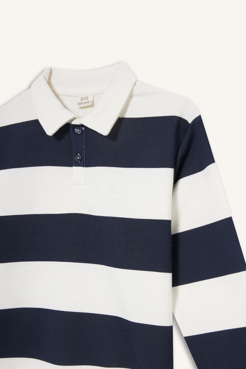 Boys & Teens NAVY Regular Fit Polo Collar Sweatshirt