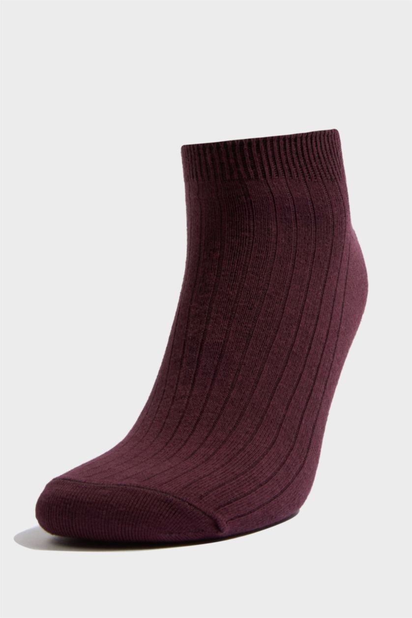 Erkek Bordo Erkek 5'li Pamuklu Patik Çorap