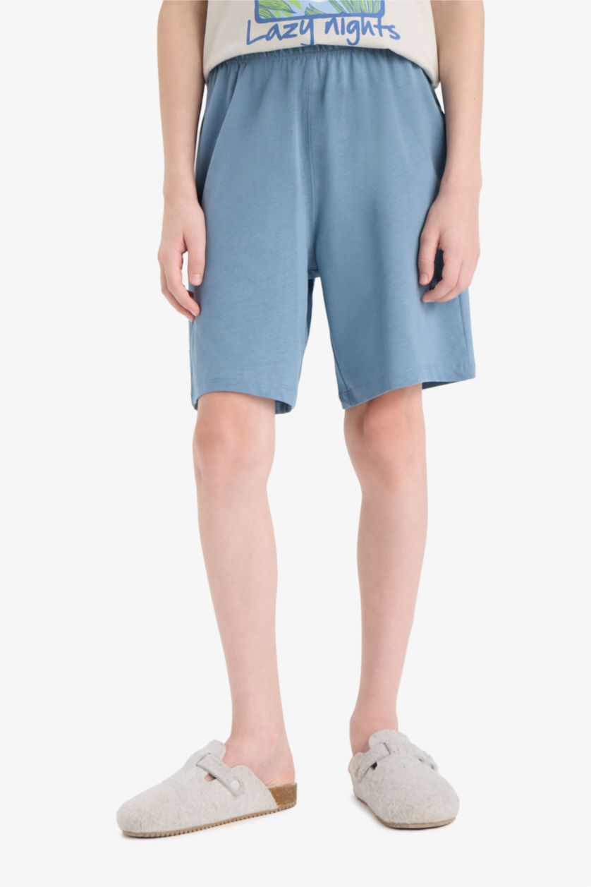 أولادي رمادي طقم بيجاما اولادي شورت وتيشيرت - قطعتين