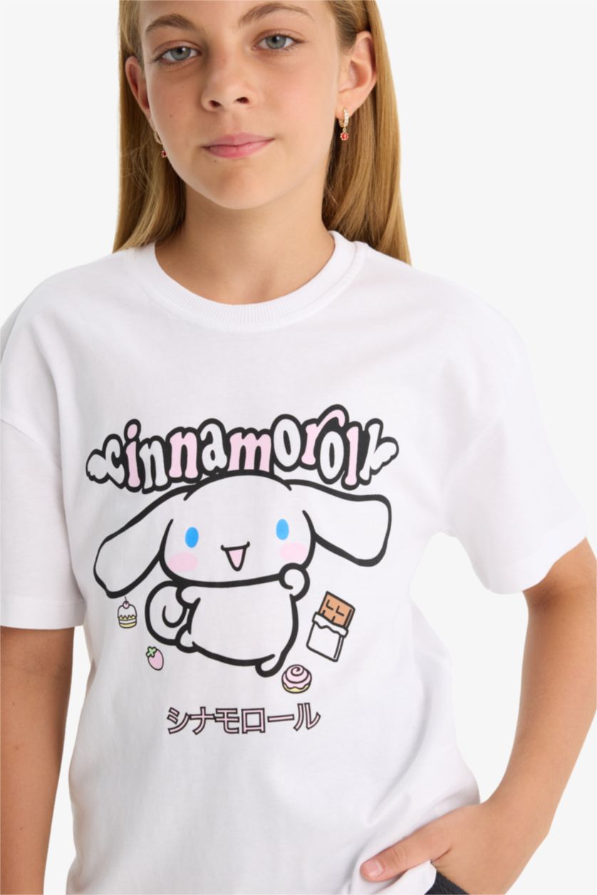 Kız Çocuk - Genç Kız Beyaz Cınnamoroll Relax Fıt Tişört Kız Çocuk
