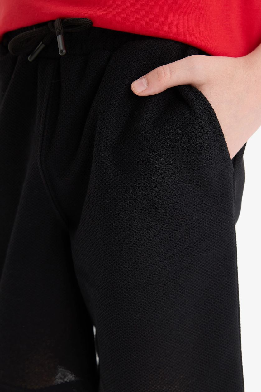 Erkek Çocuk - Genç Erkek Kırmızı 2'li Takım Baskılı Atlet Beli Lastikli Şort Erkek Çocuk