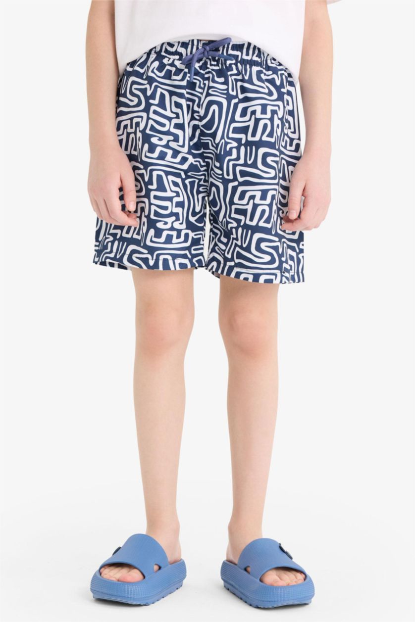 أولادي كحلي شورت بحر اولادي أبيض كحلي