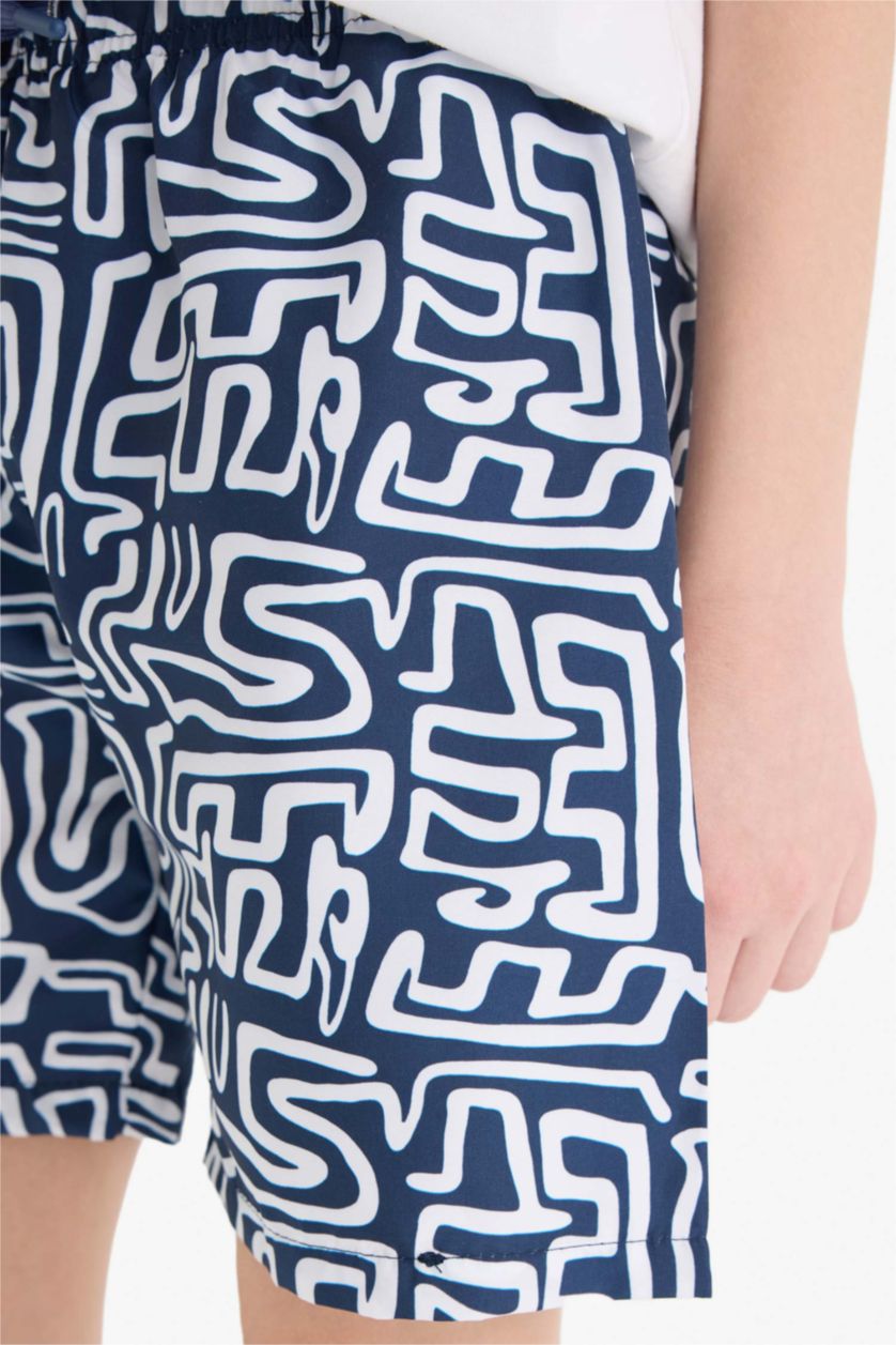 أولادي كحلي شورت بحر اولادي أبيض كحلي