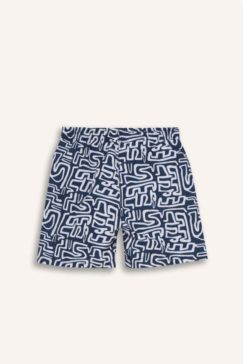 أولادي كحلي شورت بحر اولادي أبيض كحلي