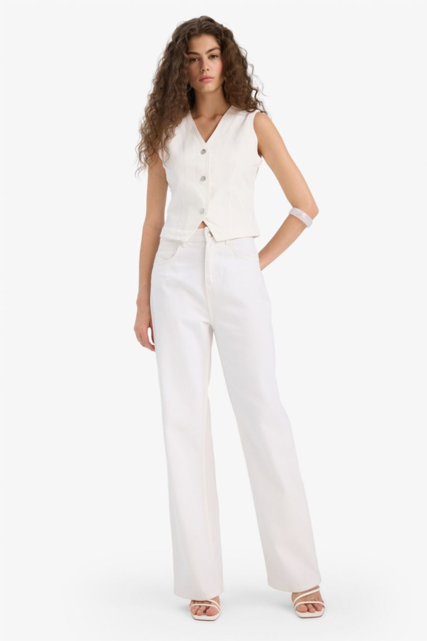 WOMAN White Denim Vest