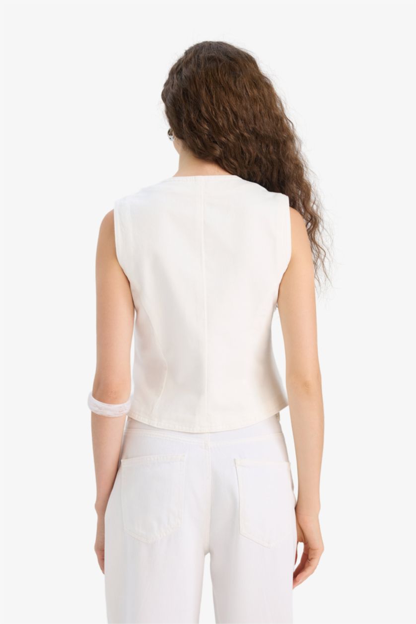 WOMAN White Denim Vest