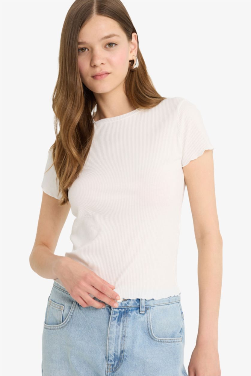 نساء أبيض سيت قصة عادية من قطعتين