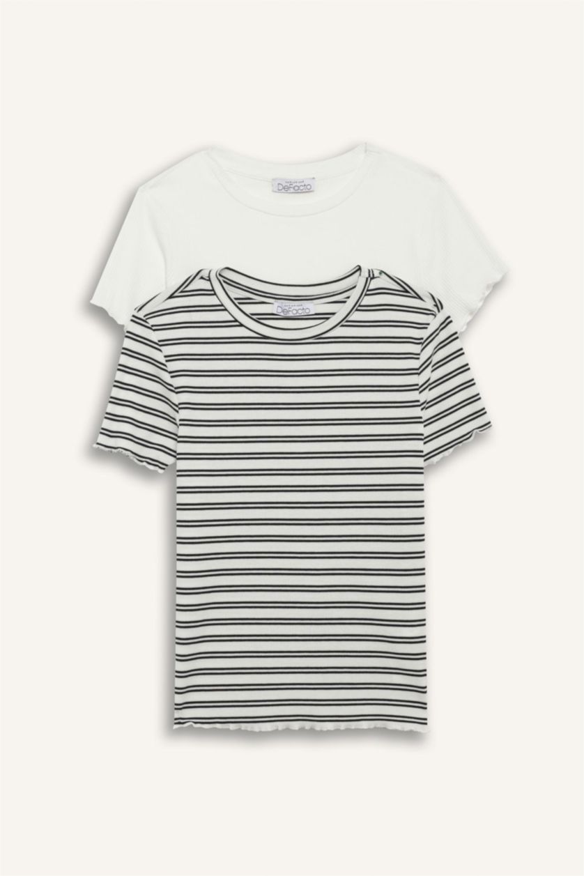 نساء أبيض سيت قصة عادية من قطعتين