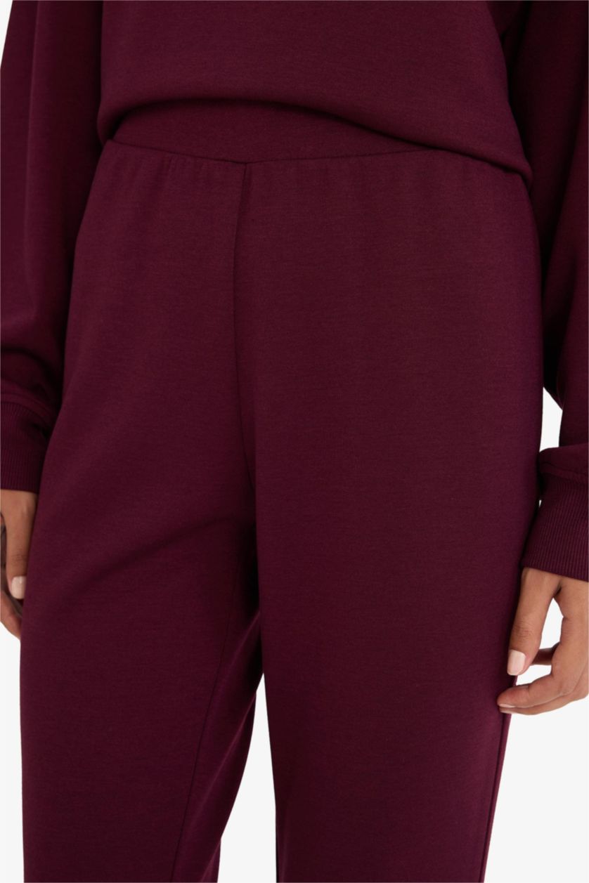 FEMME Bordeaux Pantalon à poches Coupe évasée