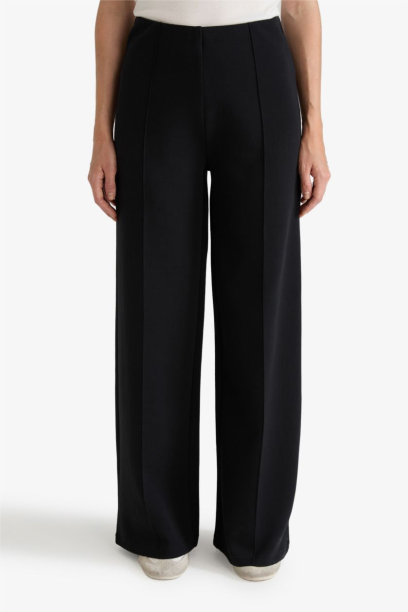 WOMAN Black Straight Fit Trousers