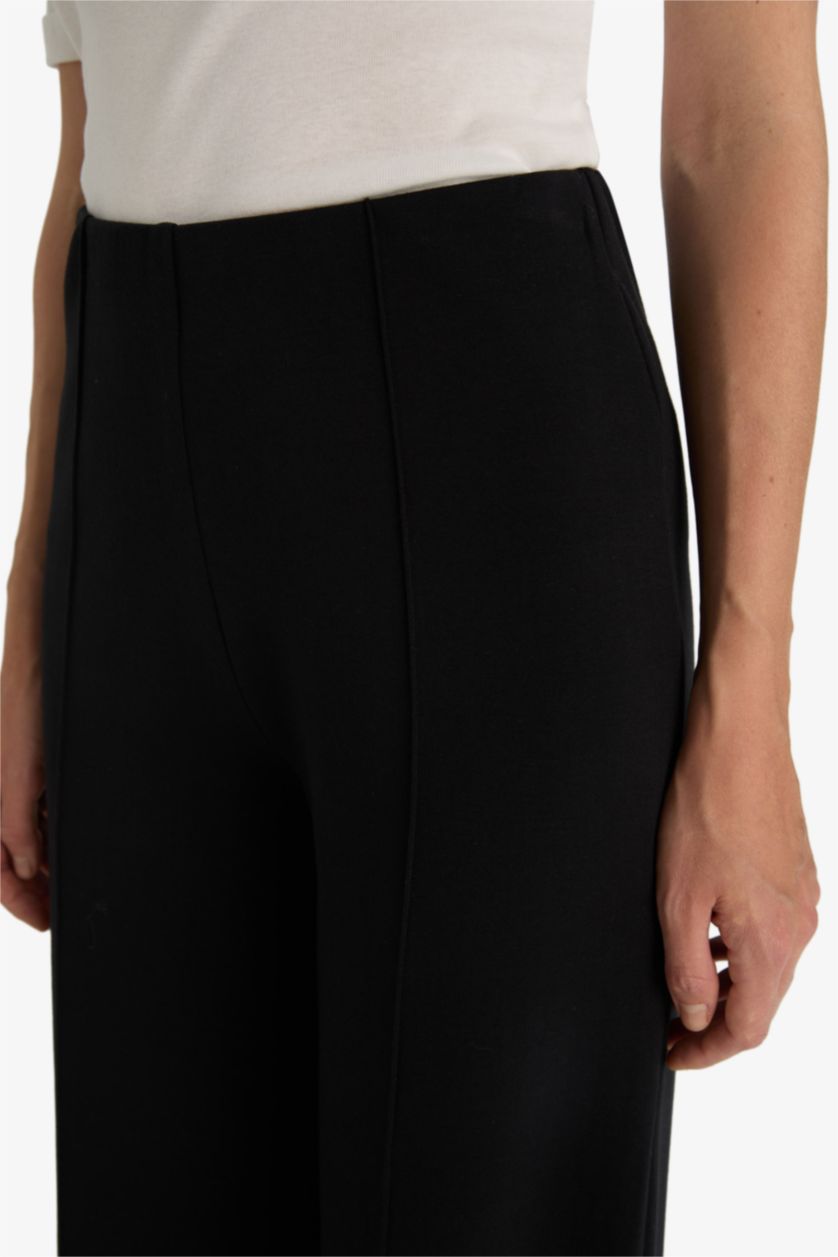 WOMAN Black Straight Fit Trousers
