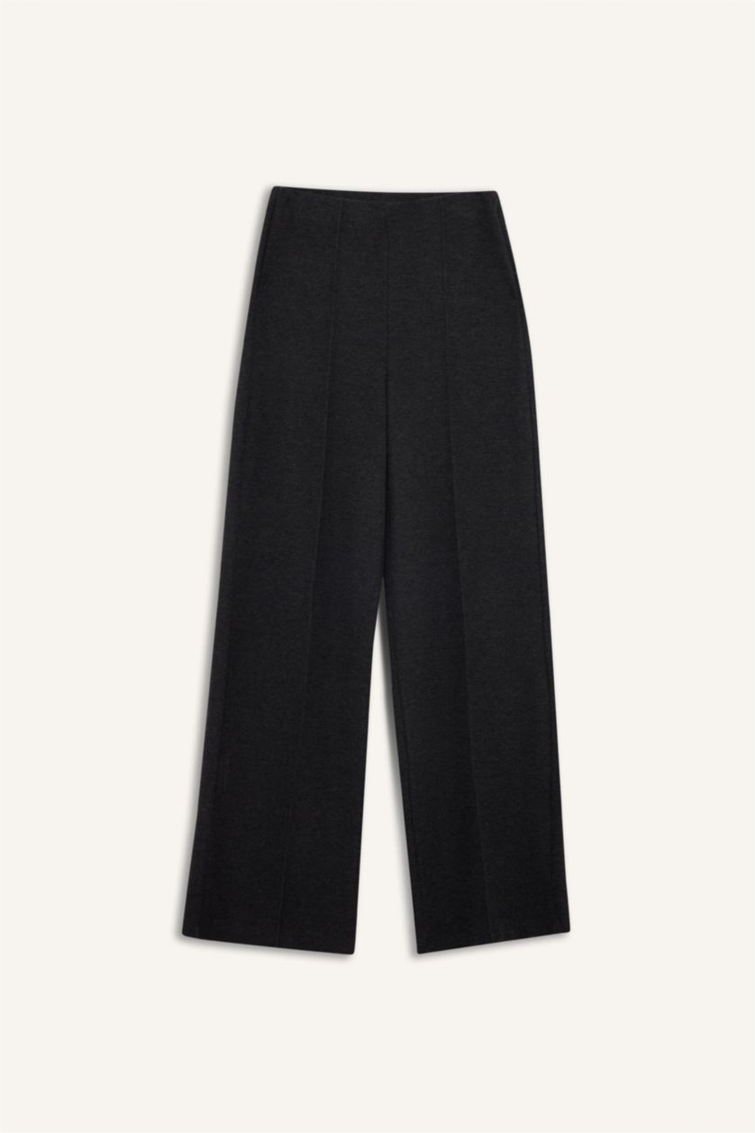 WOMAN Black Straight Fit Trousers