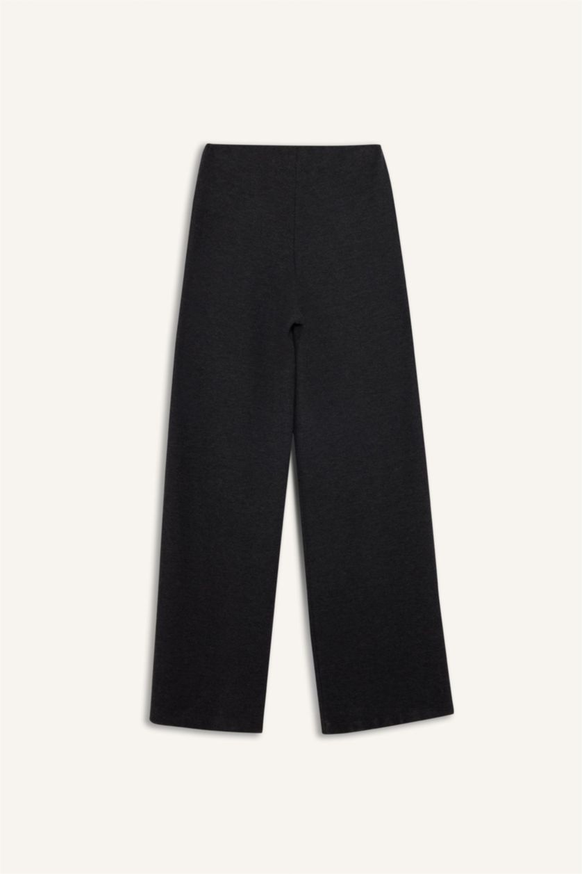 WOMAN Black Straight Fit Trousers