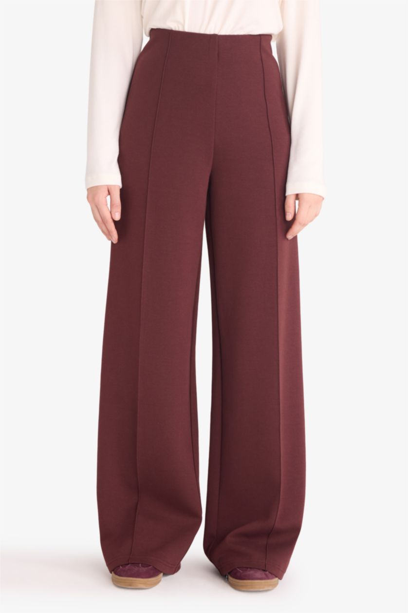 FEMME Marron Pantalon droit à poches