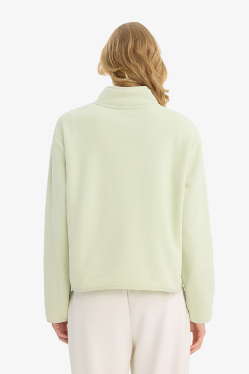 نساء نعناع سويت شيرت قصة مريحة برقبة عالية