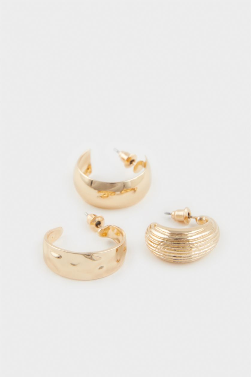 Kadın Altın Kadın 3'lü Gold Küpe