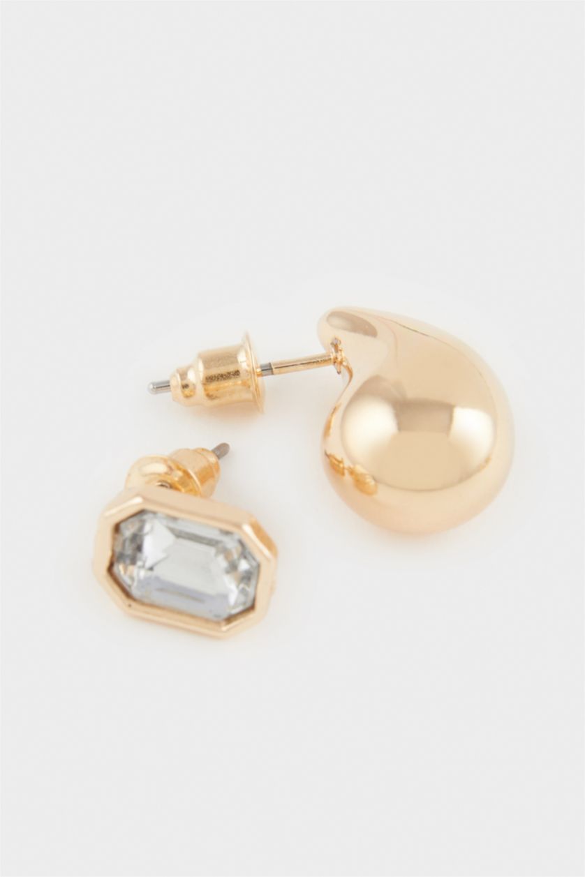 Kadın Altın Kadın 5'li Taşlı Gold Küpe