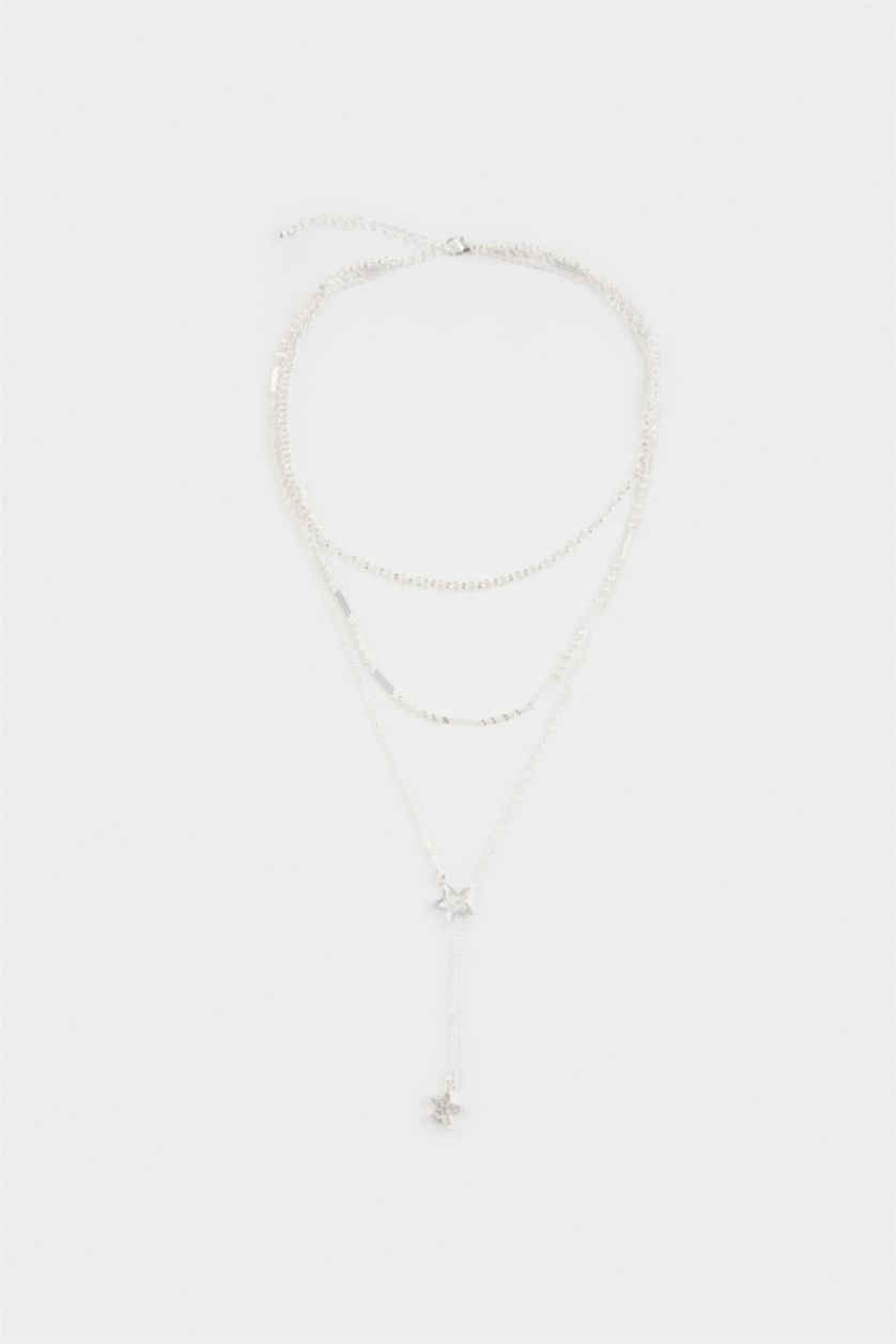 Kadın Gümüş Kadın Yıldızlı Silver Kolye