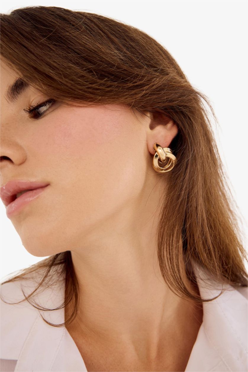 Kadın Altın Kadın 3'lü Gold Küpe