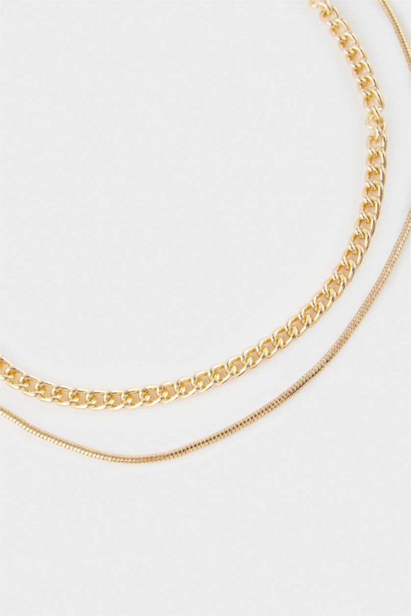 Kadın Altın Kadın 2'li Gold Kolye