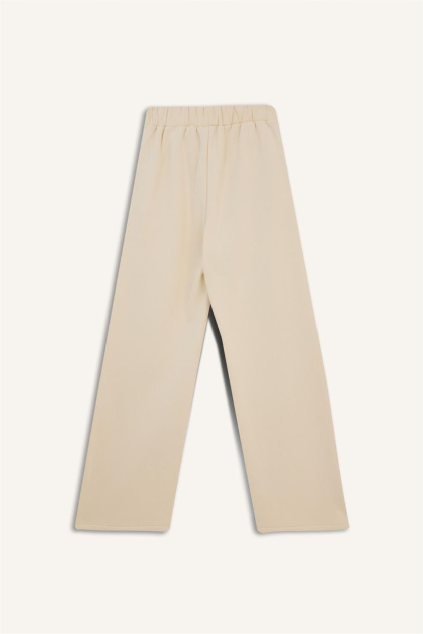 Woman Light Stone Straight Fit Pocketed Trousers