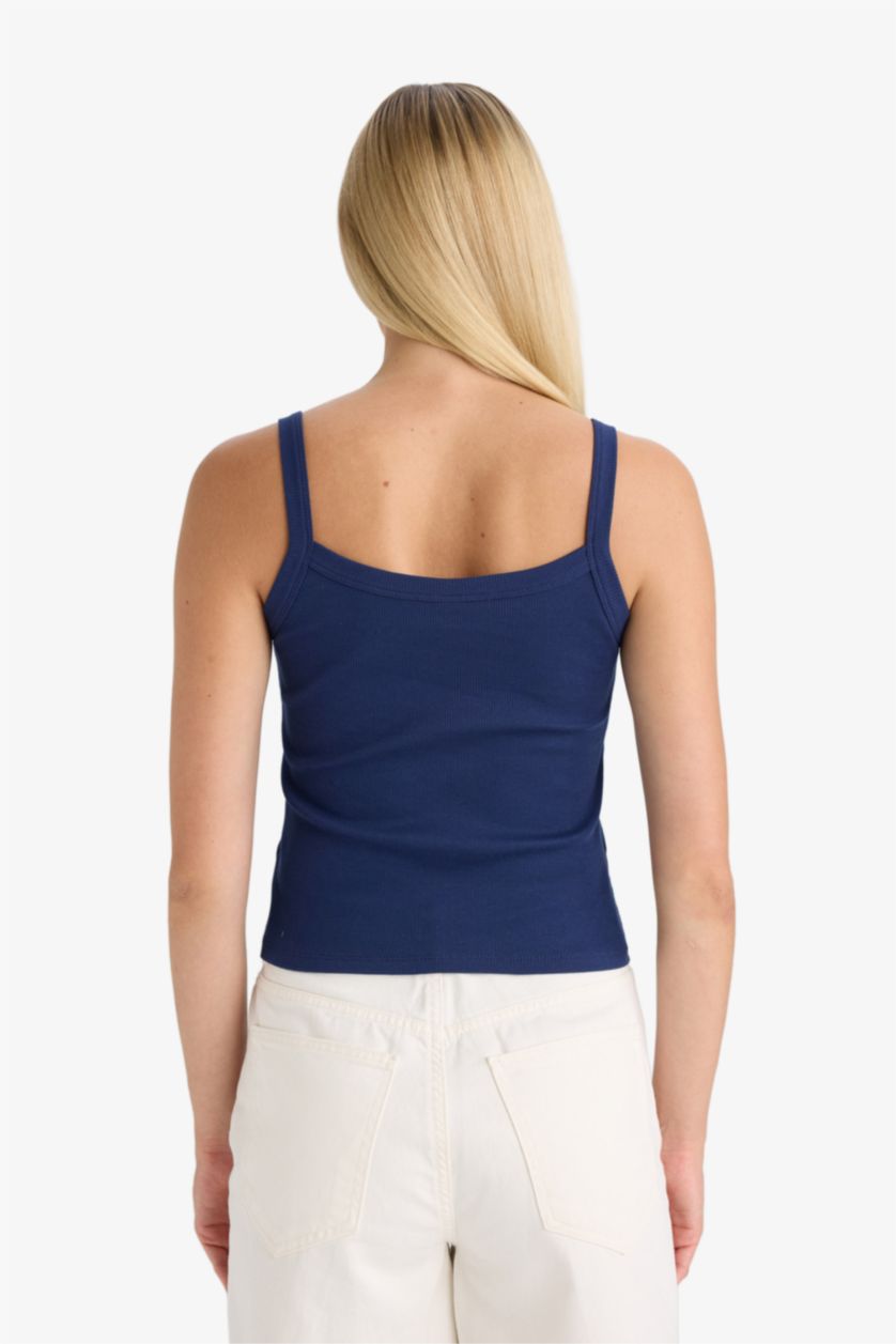 Kadın Lacivert Baskılı Ribana Atlet