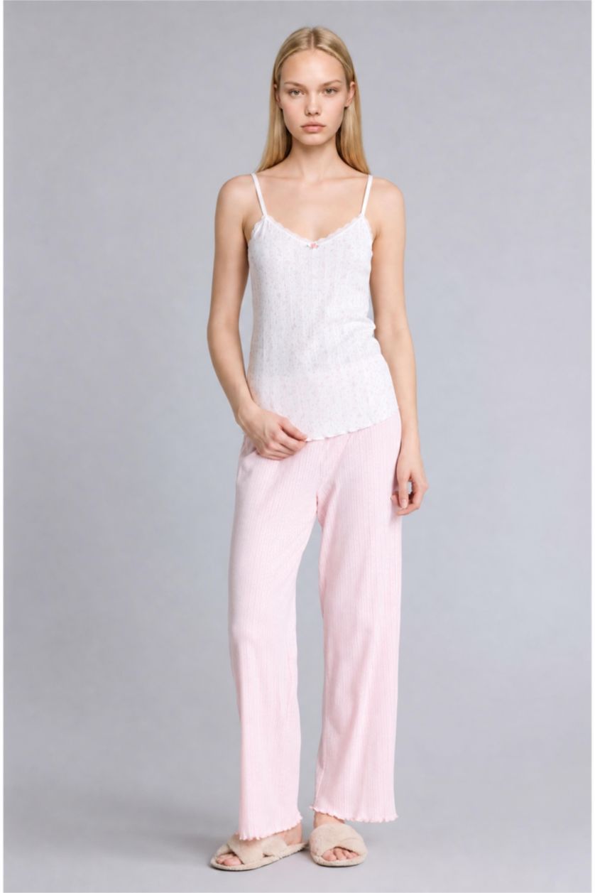 WOMAN Light Pink Cotton Tank Top