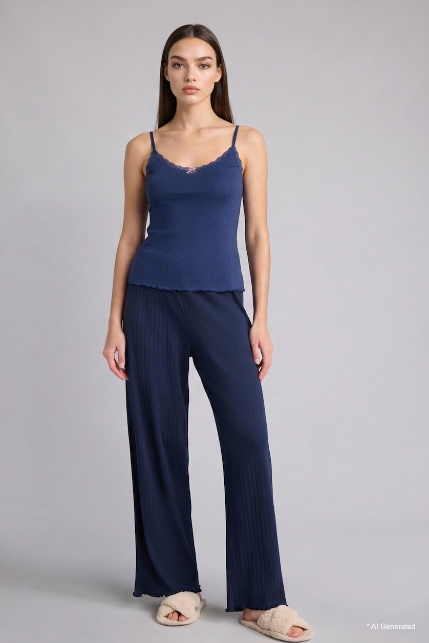 WOMAN NAVY Cotton Tank Top