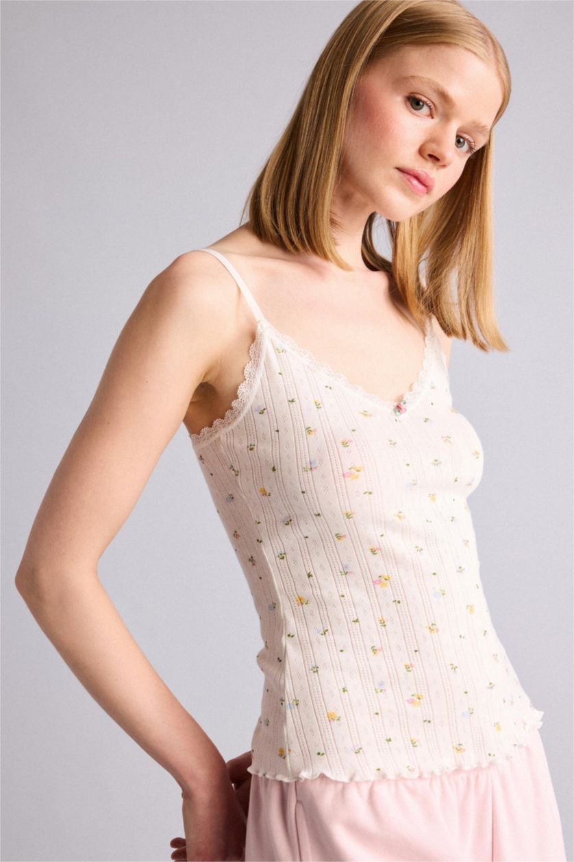 Woman White Cotton Tank Top
