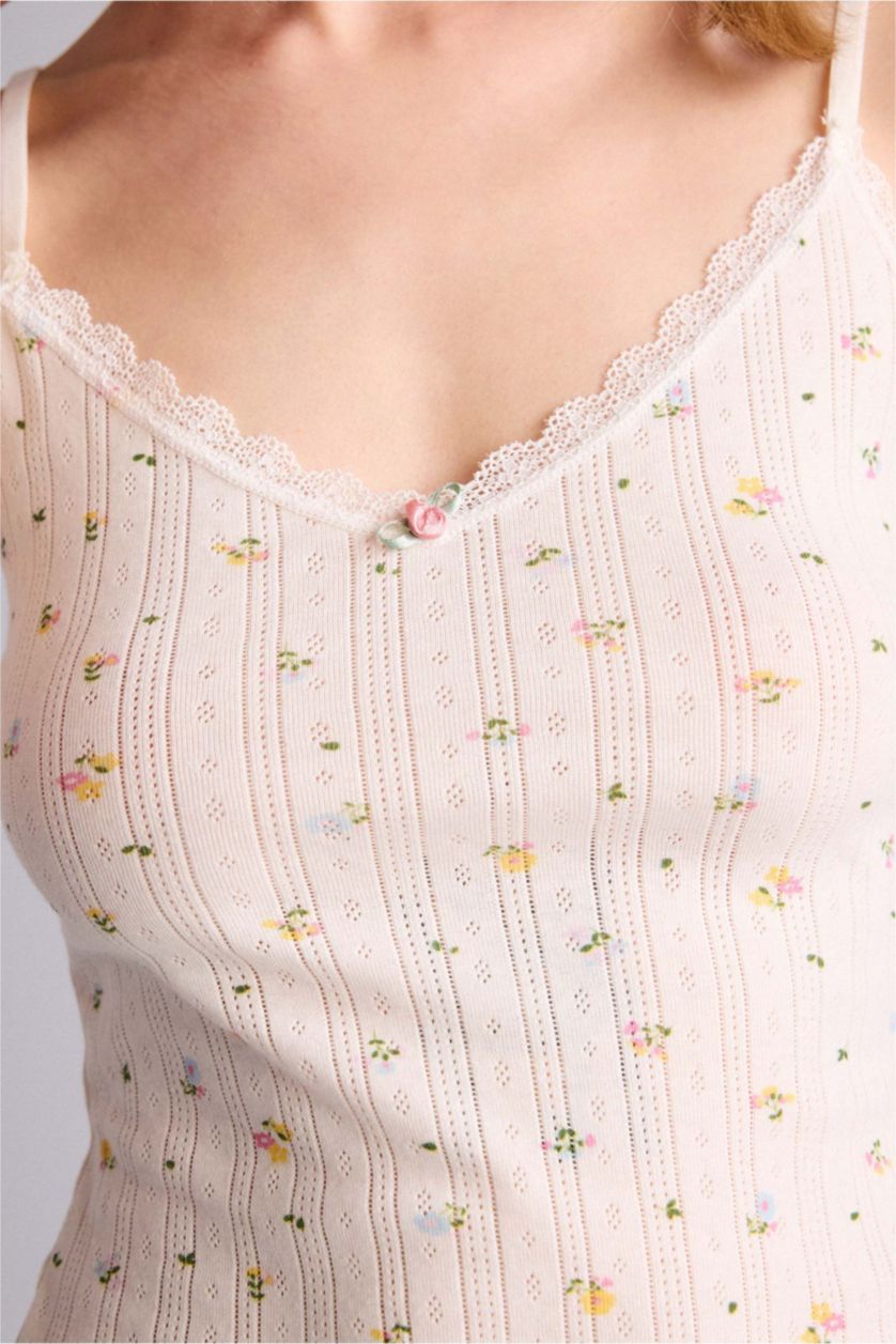 Woman White Cotton Tank Top