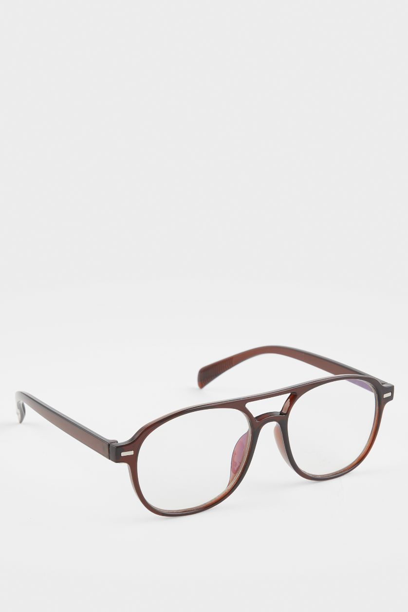 Woman Brown Woman Circle Sunglasses