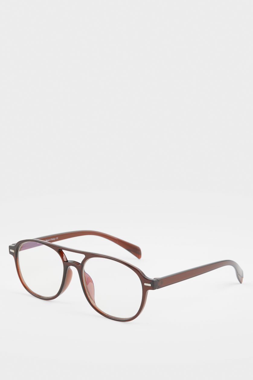 Woman Brown Woman Circle Sunglasses
