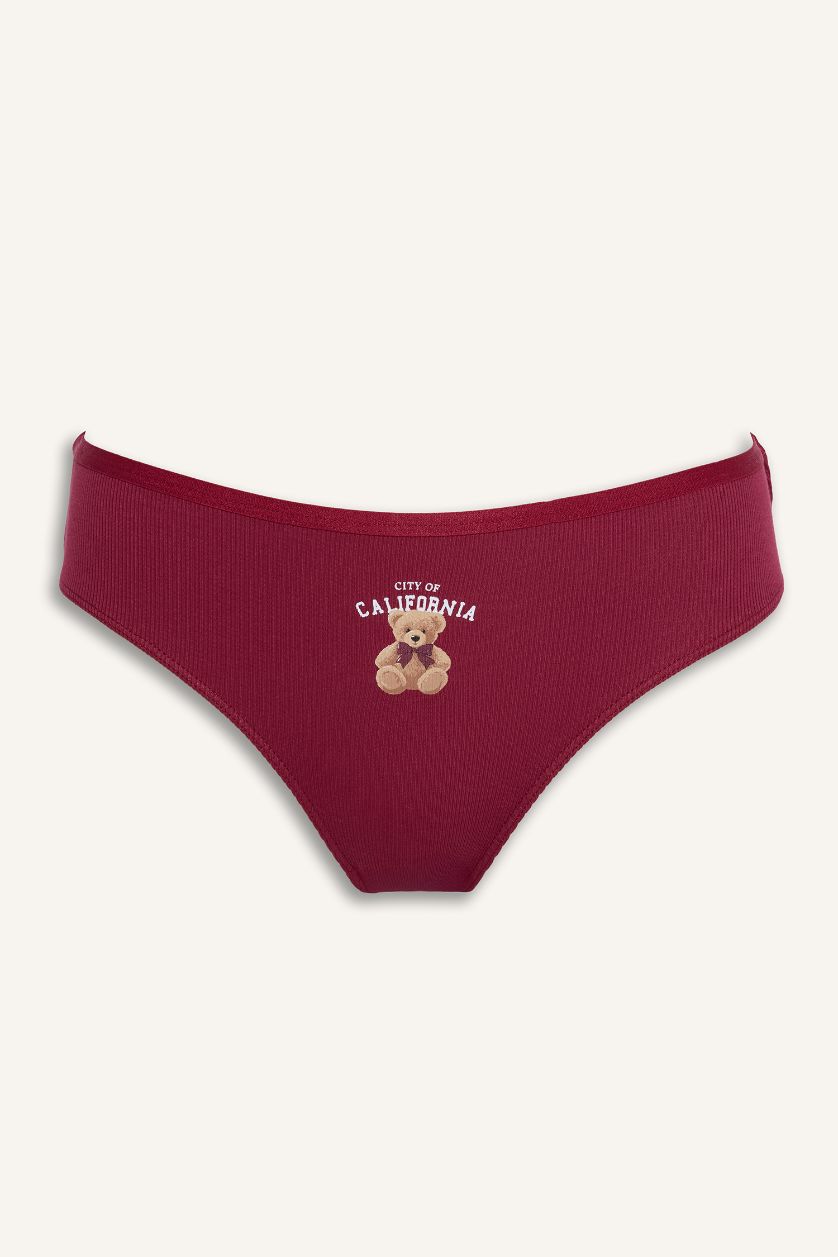Kadın Bordo Ribana 2'li Brief Külot