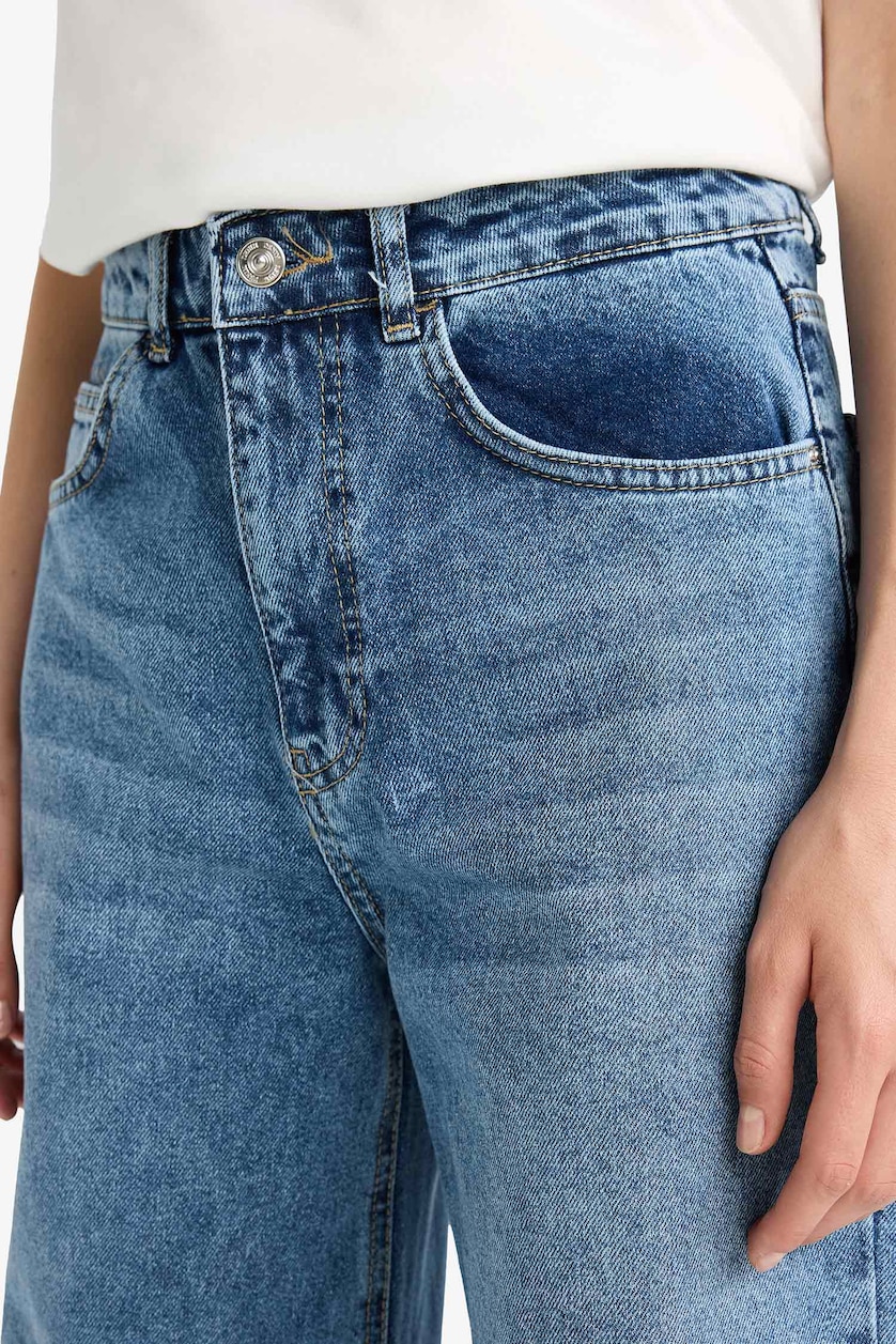 WOMAN Blue Normal Waist Trousers